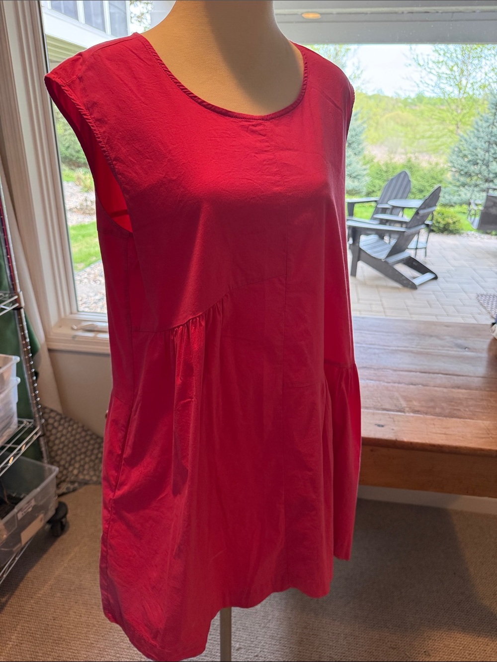 Sleeveless Asymmetrical Women's Dress in Raspberry Pink